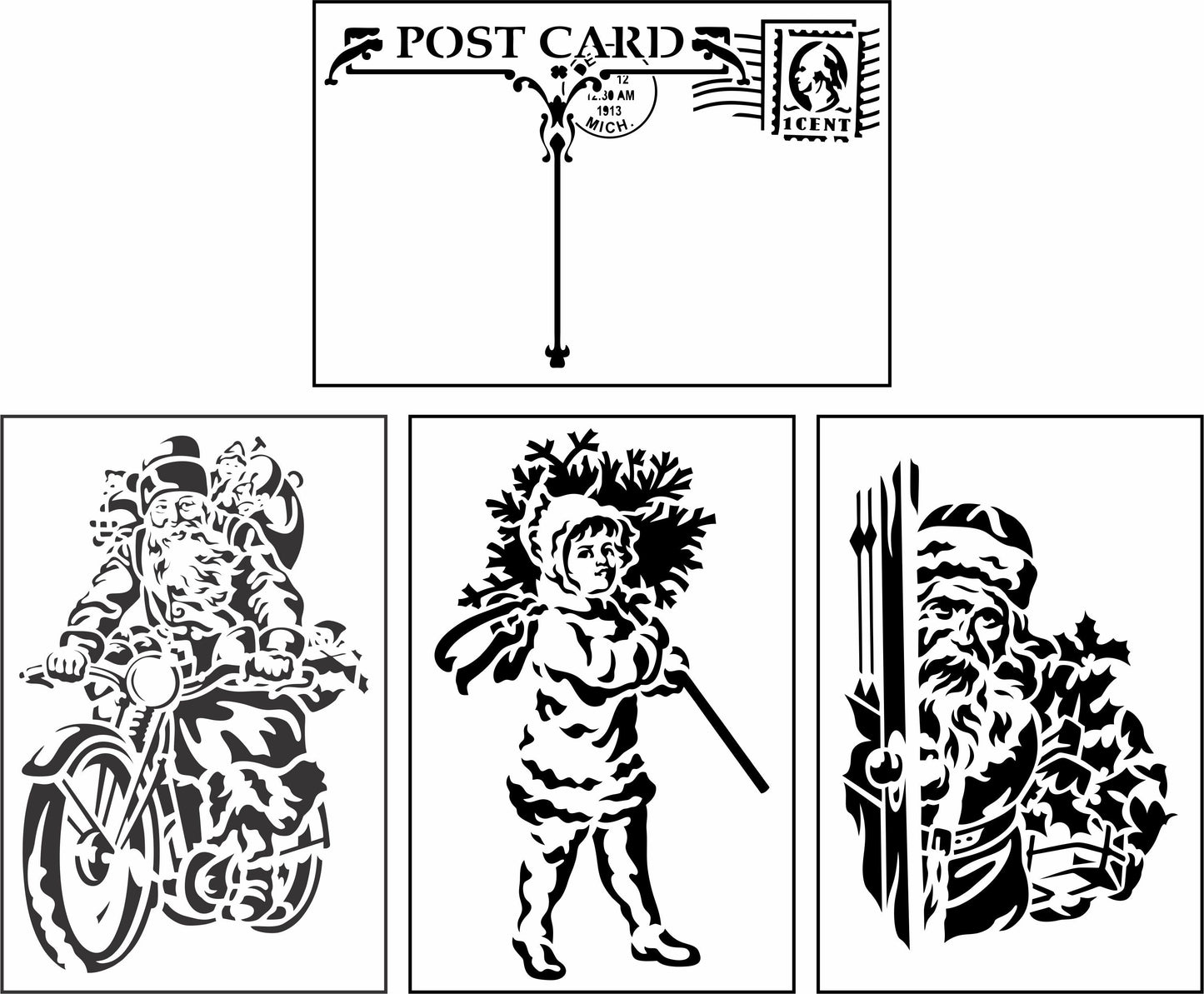 Christmas Post Card 1 | JRV Stencils