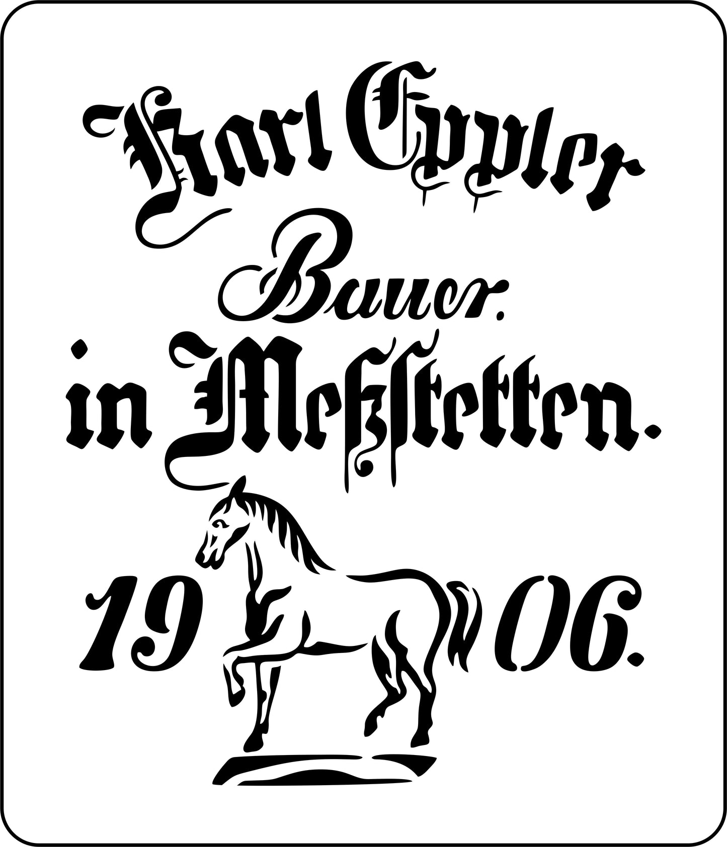 1906 Horse Grain Sack | JRV Stencil