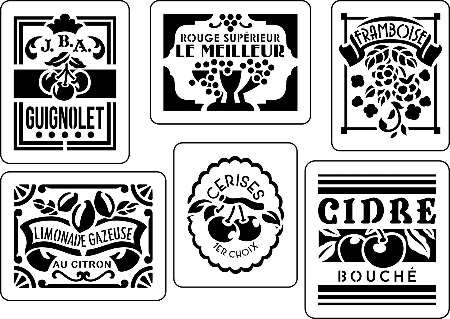 French Fruit Labels 1 | JRV Stencils