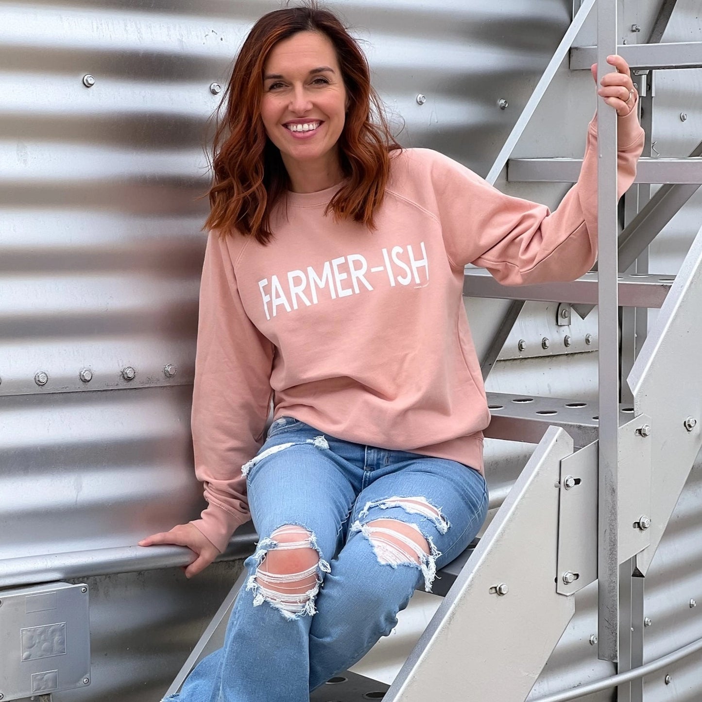 FARMER-ISH Crewneck Sweatshirt (Rose)