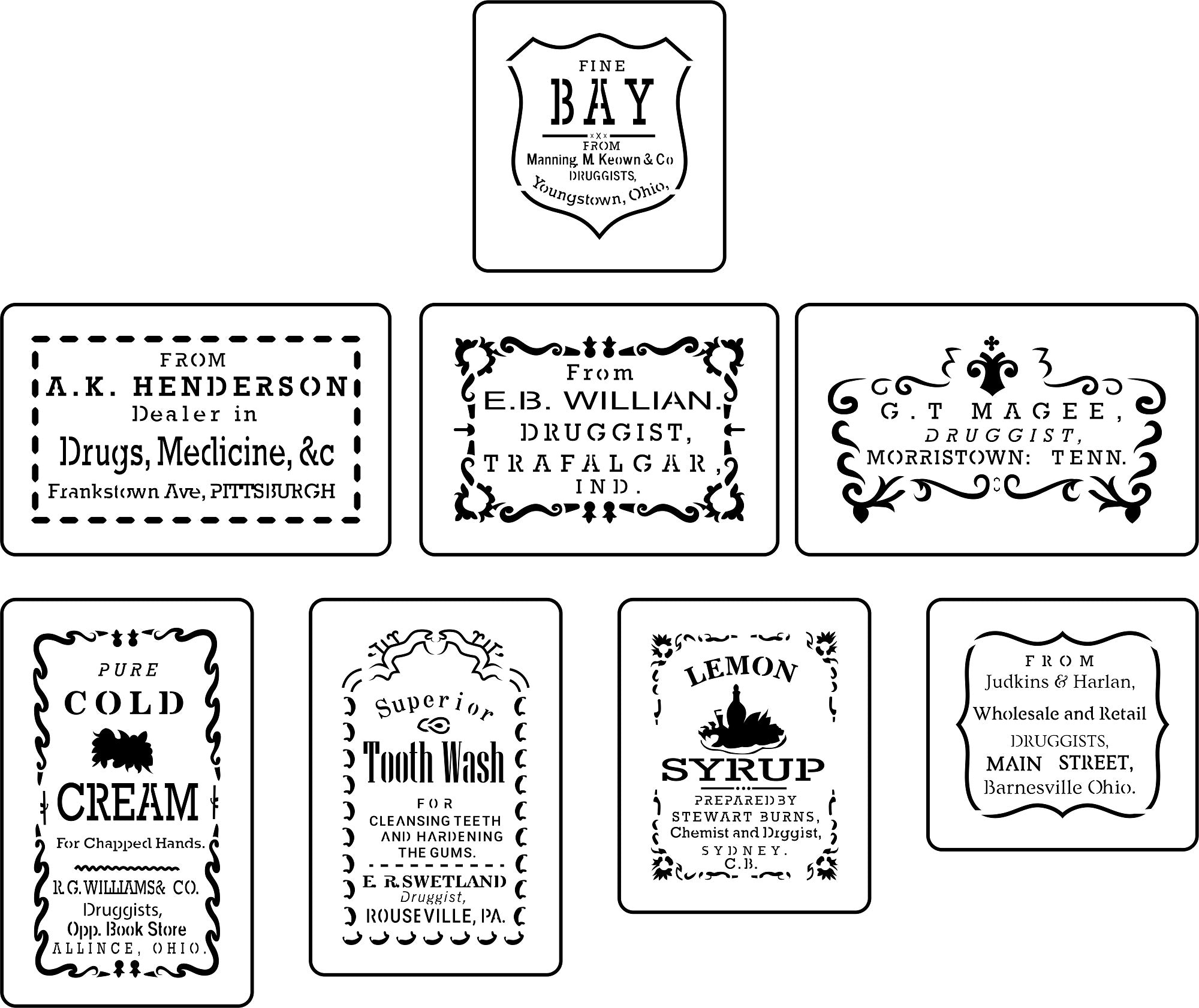 vintage square label template
