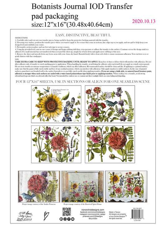 Botanist’s Journal | Transfer | IOD Iron Orchid Designs IOD