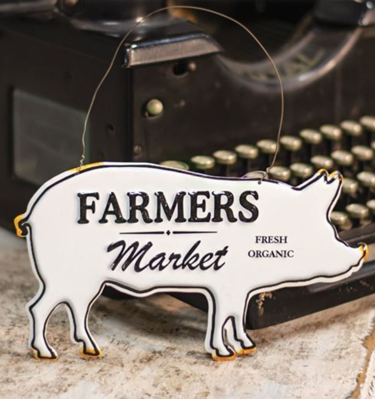 Farmers Market Enamel Ornament