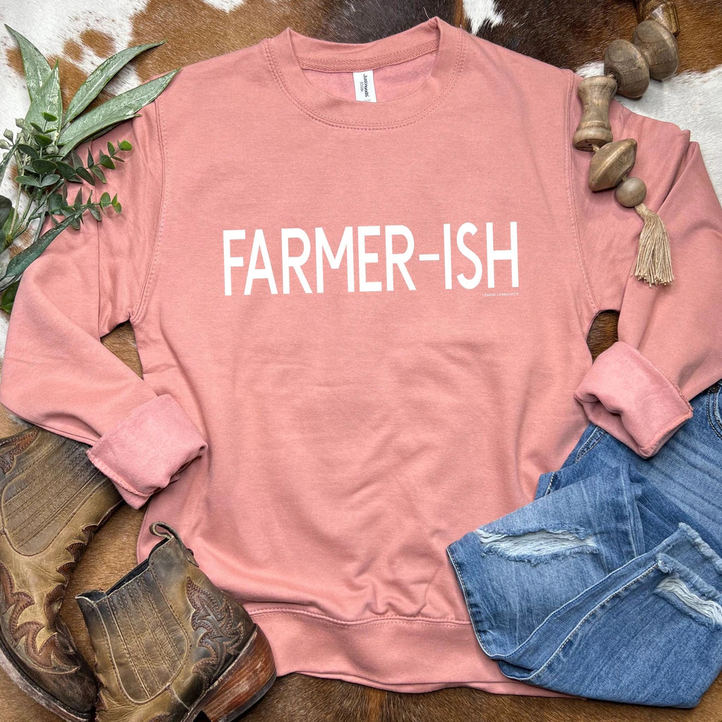 FARMER-ISH Crewneck Sweatshirt (Dusty Rose)