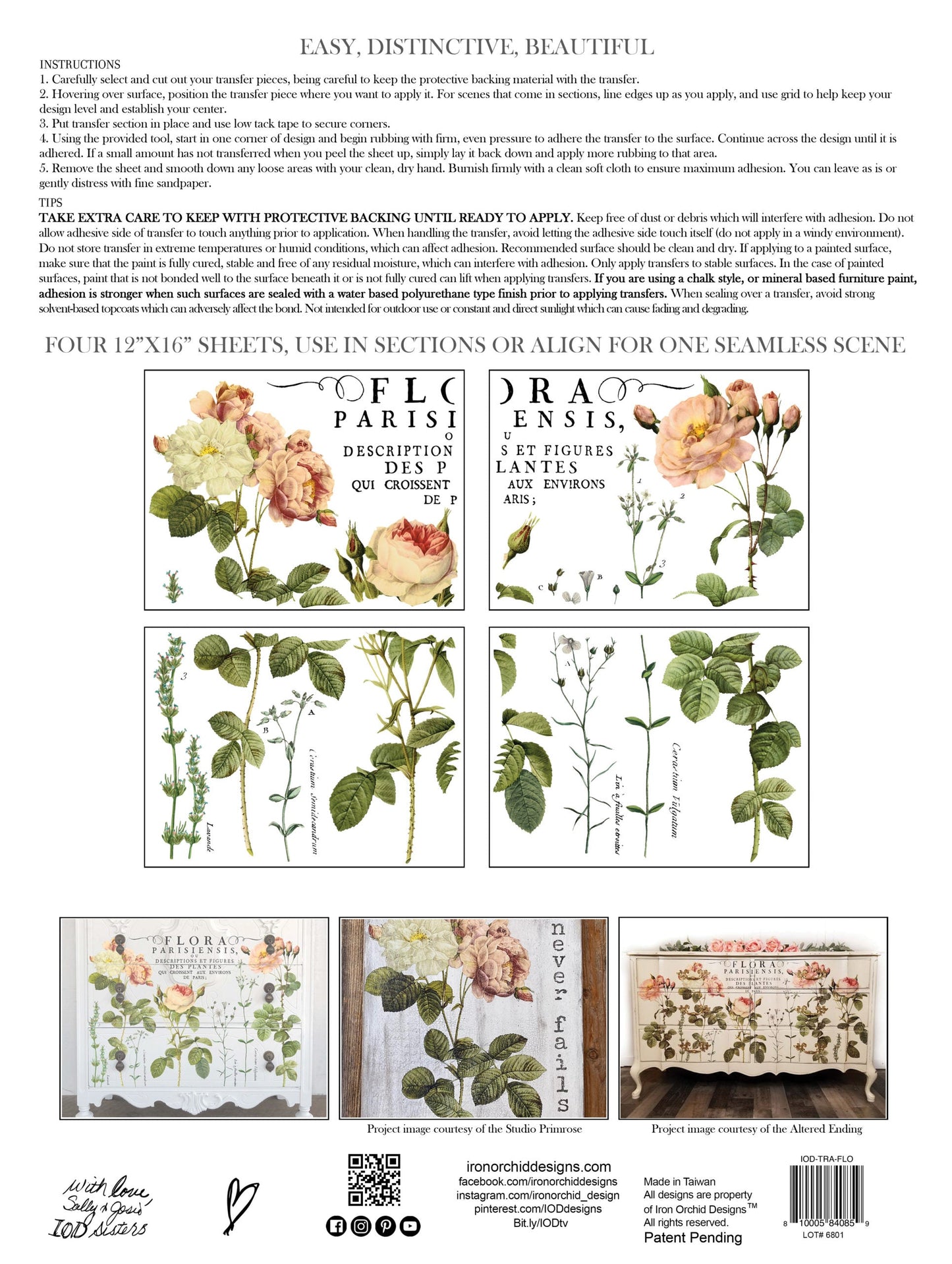 Flora Parisiensis | Transfer | IOD Iron Orchid Designs IOD