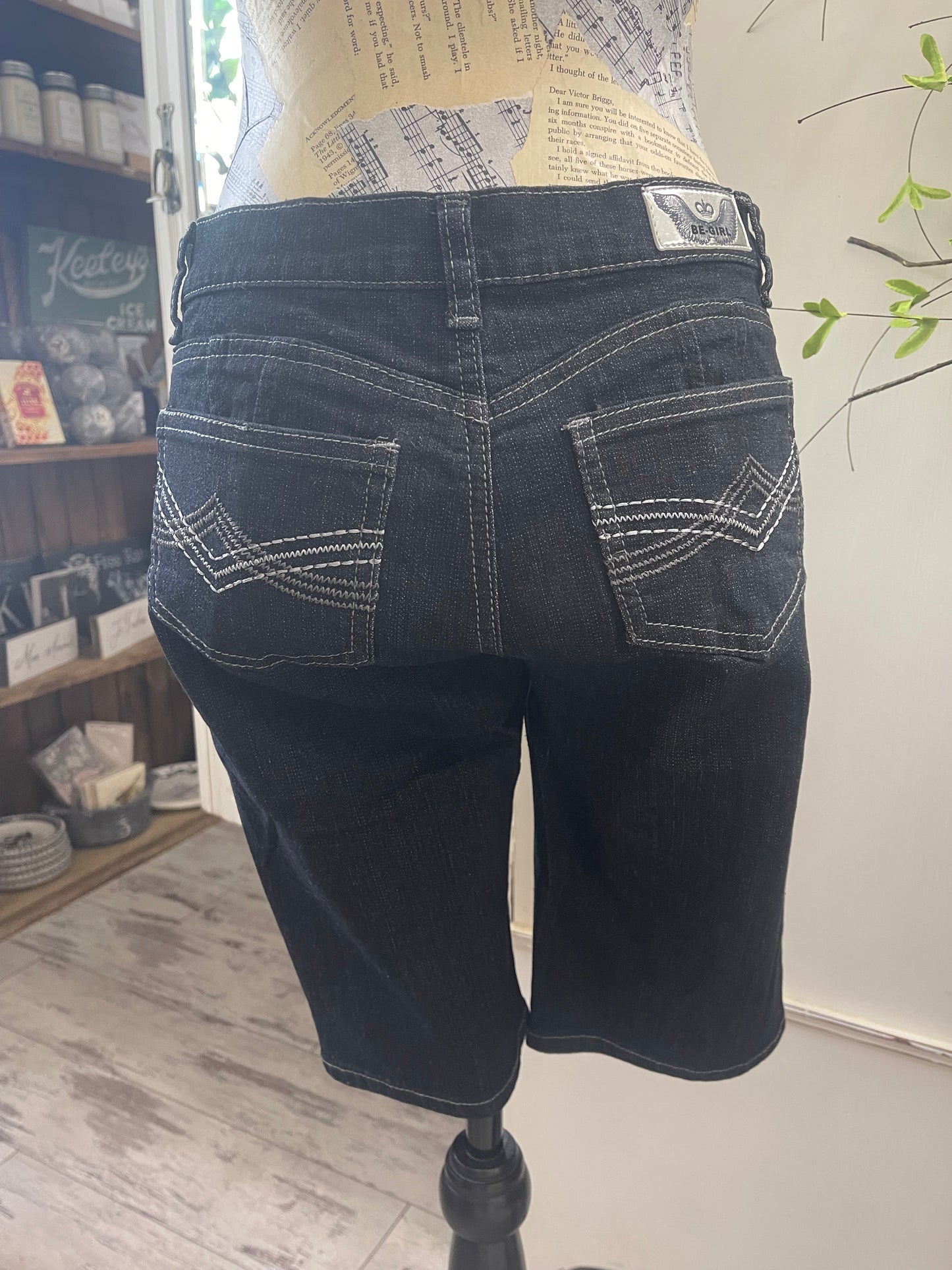 Black Jean Junior Shorts