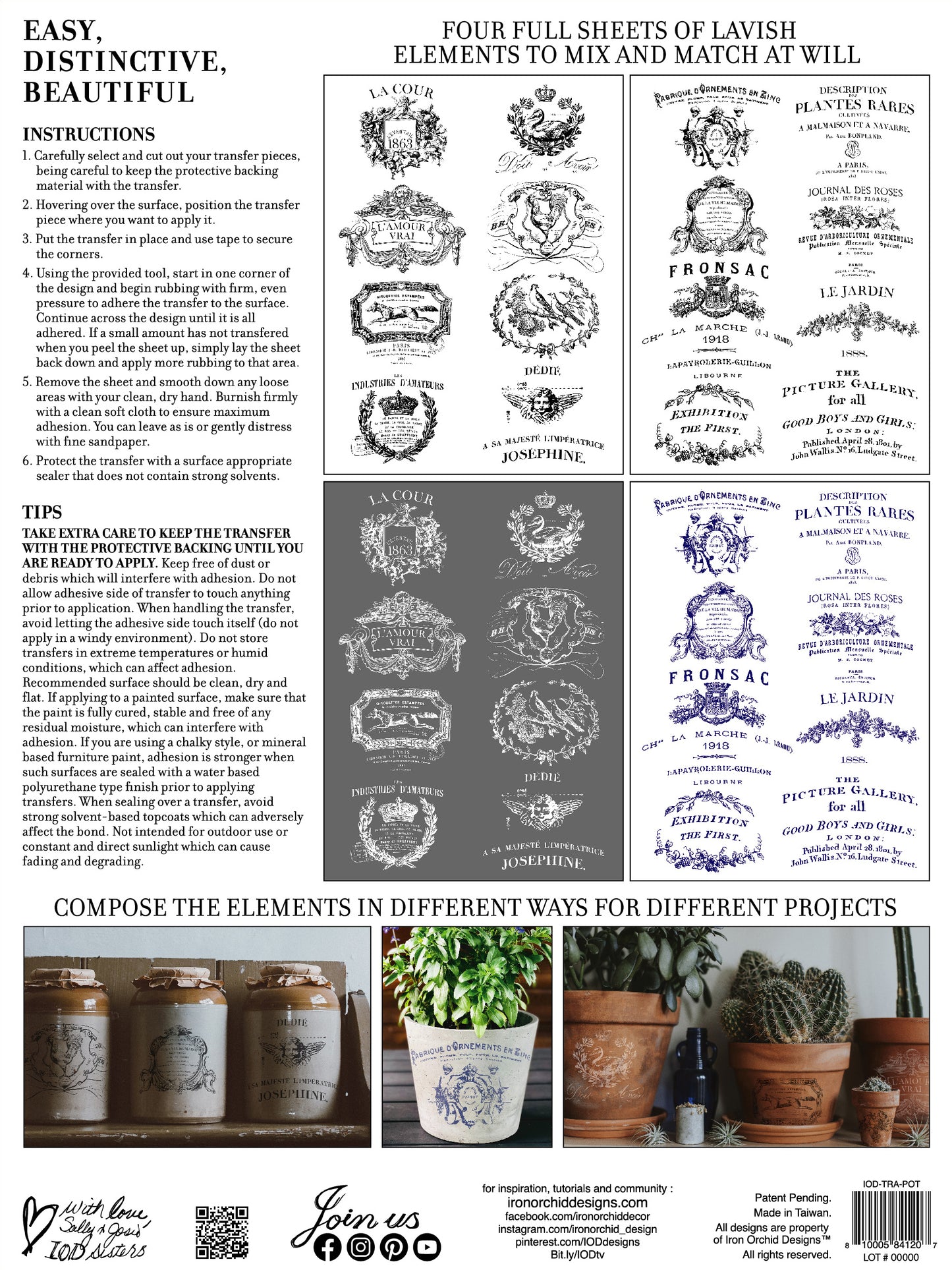 Traditional Pots | Transfer | IOD Iron Orchid Designs