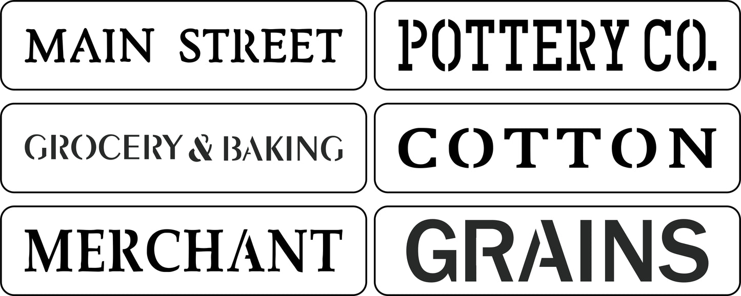 Main Street Word Pack | JRV Stencil