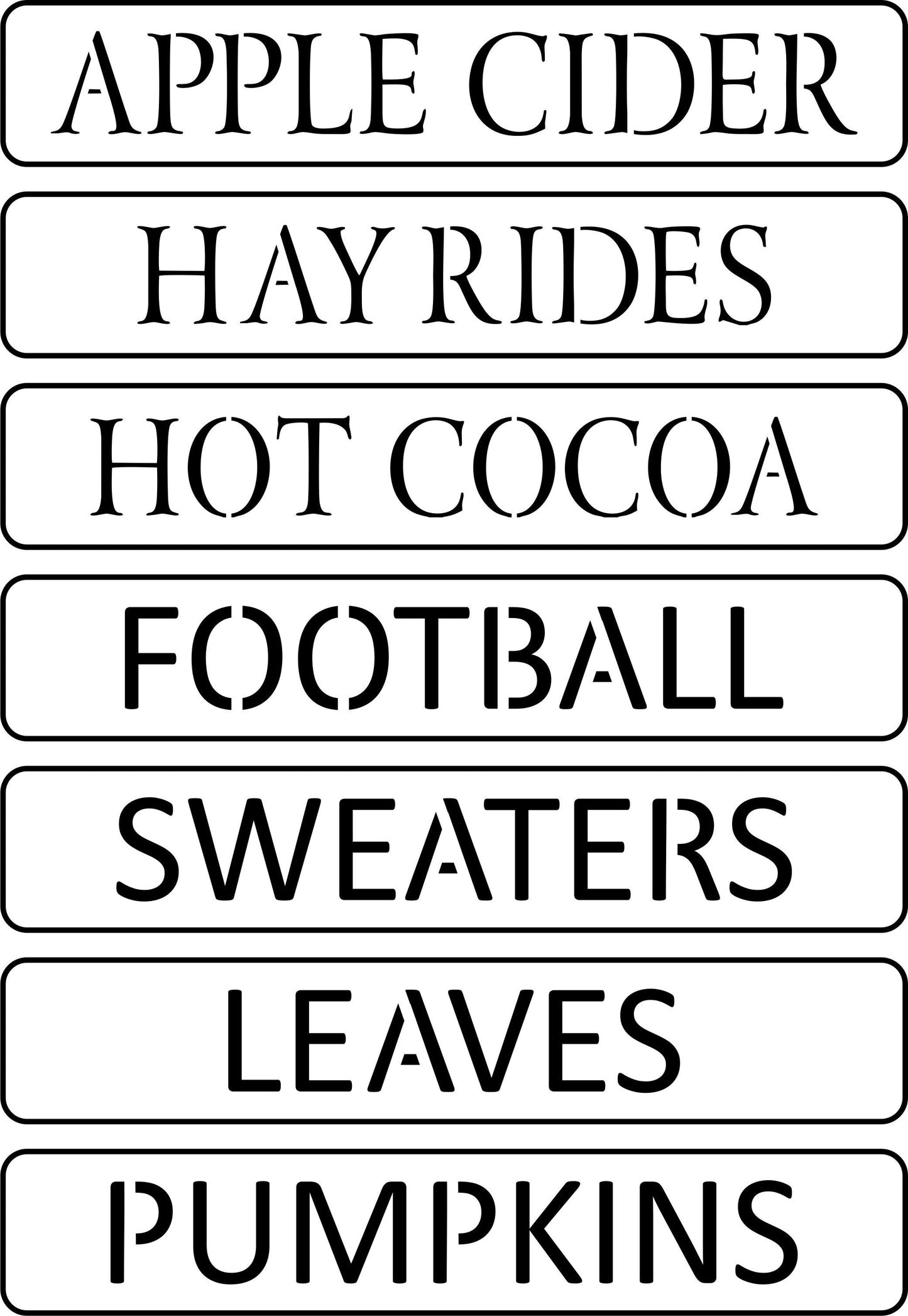 Fall Word Pack | JRV Stencils