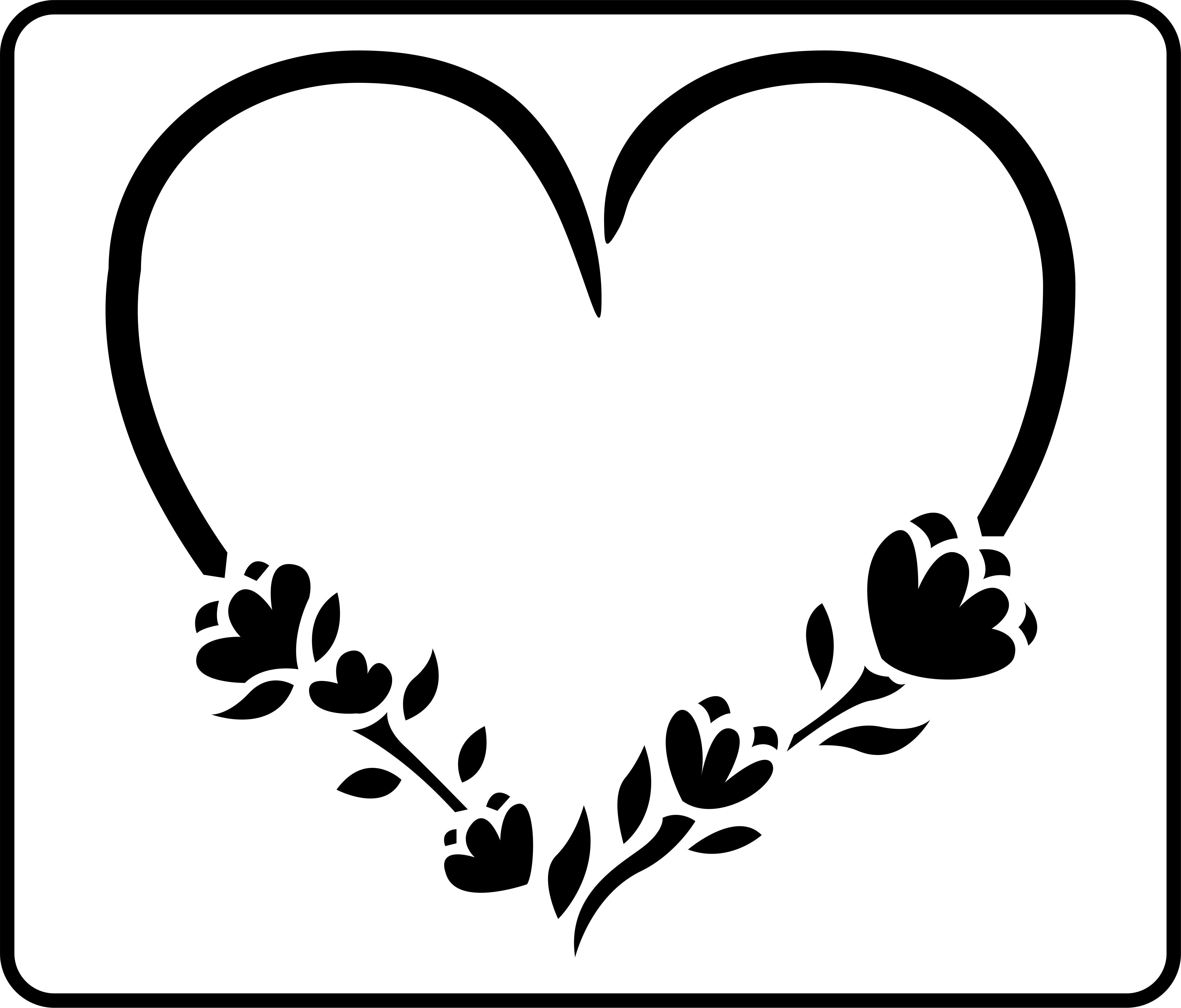HEART FLOWER BRANCH BIG SIZES Reusable Stencil Wall Art Valentine's Love /  F46