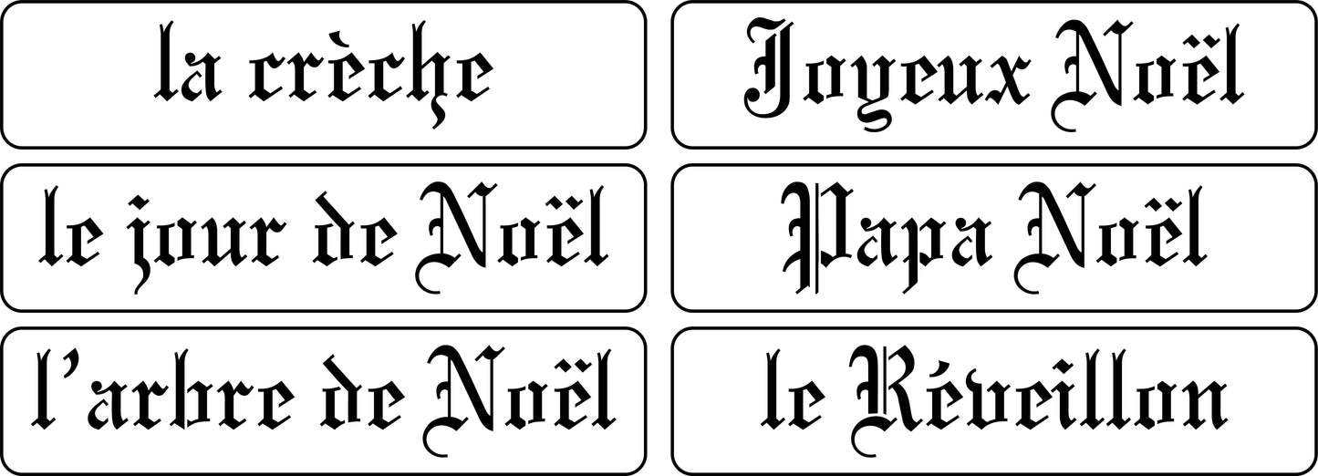 French Christmas Words Pack | JRV Stencils