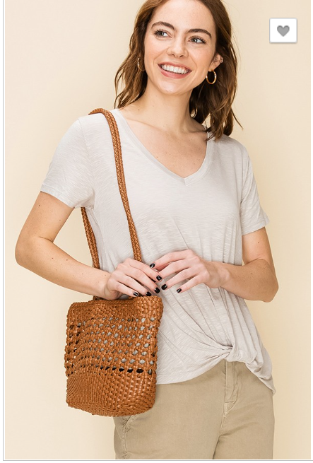 V Neck, Knot Front Tee