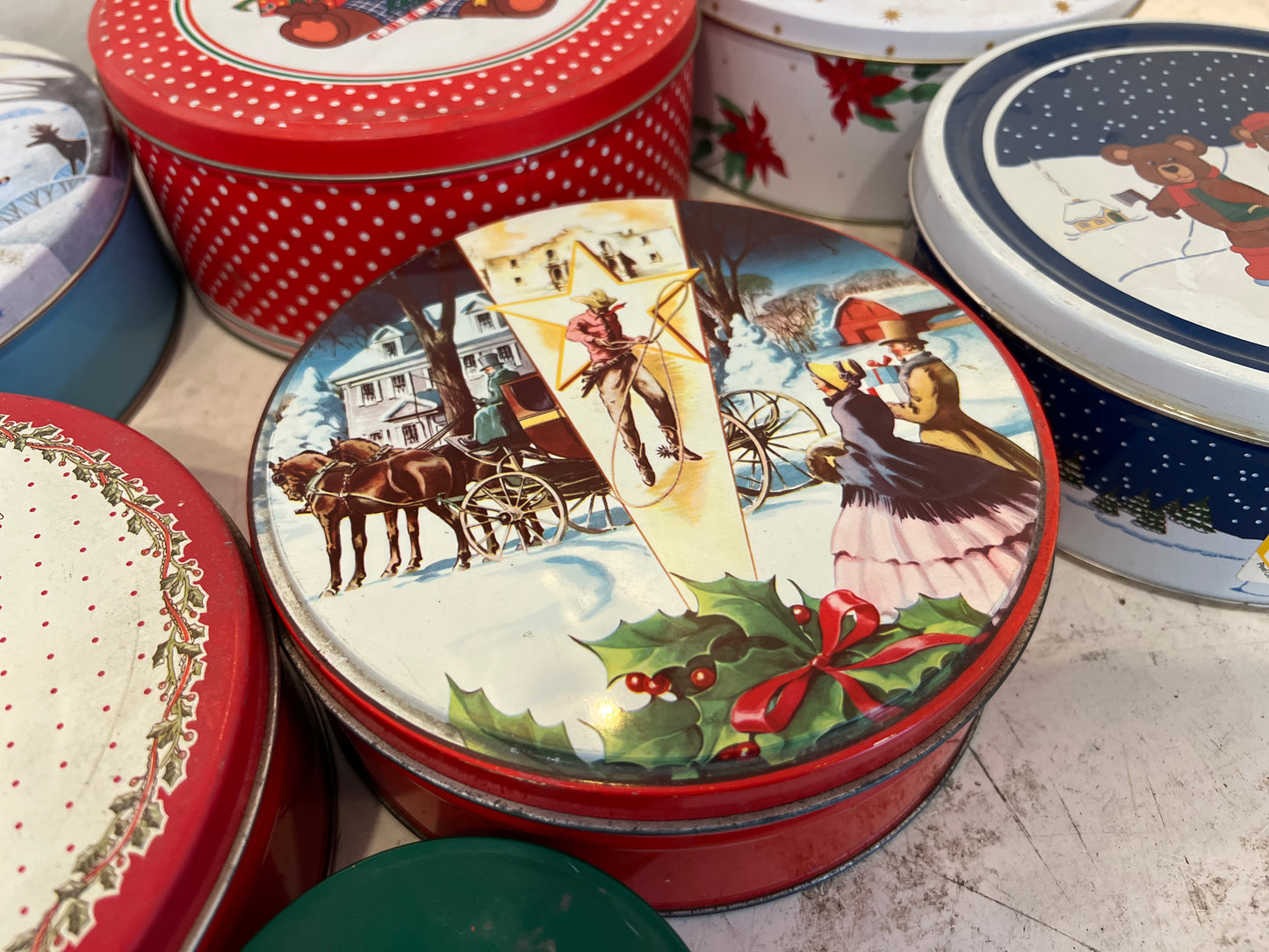 Retro Christmas Tins - sold individually