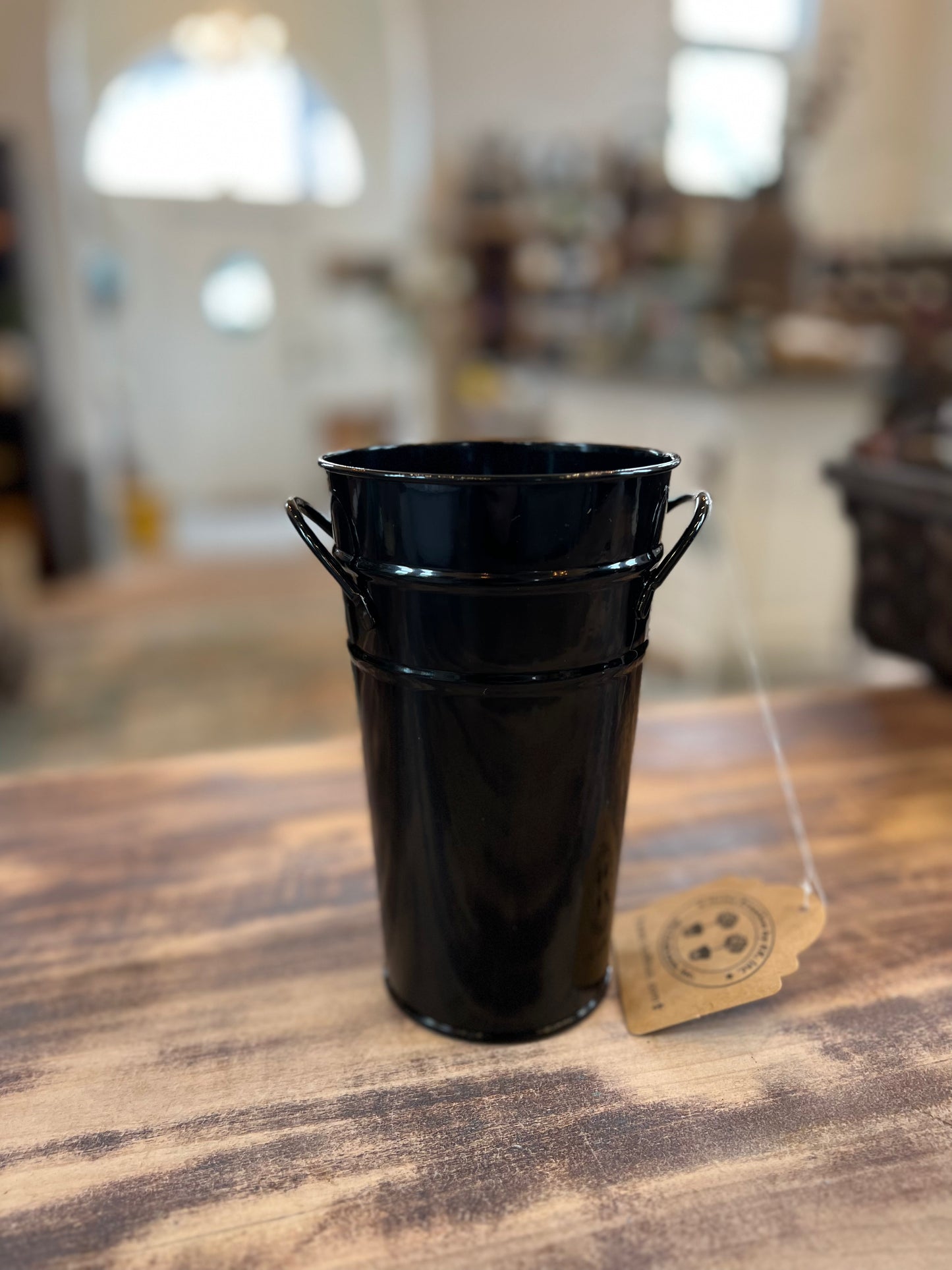 Black Enamel French Bucket