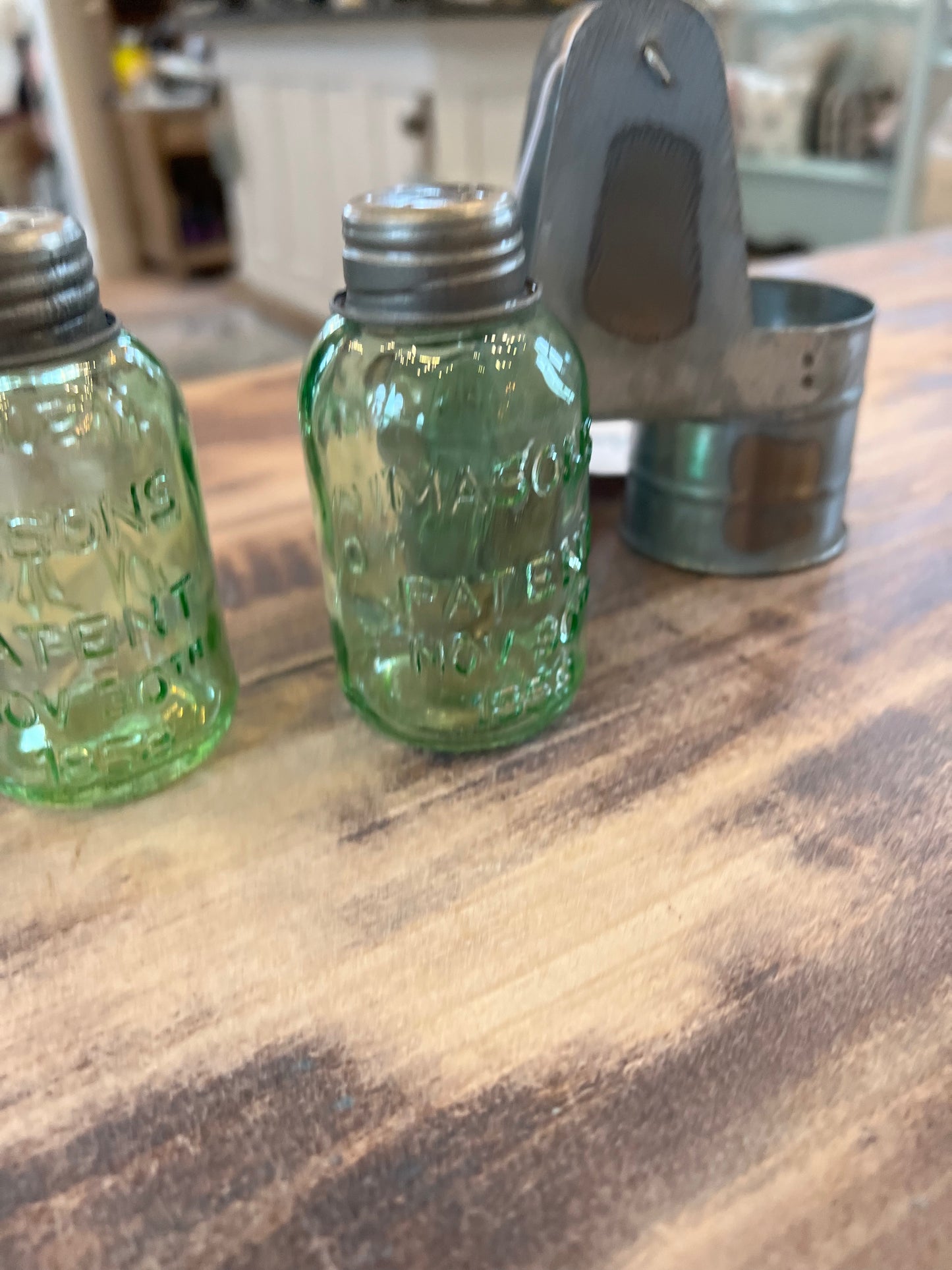 Galvanized Salt & Pepper Caddy with Shakers