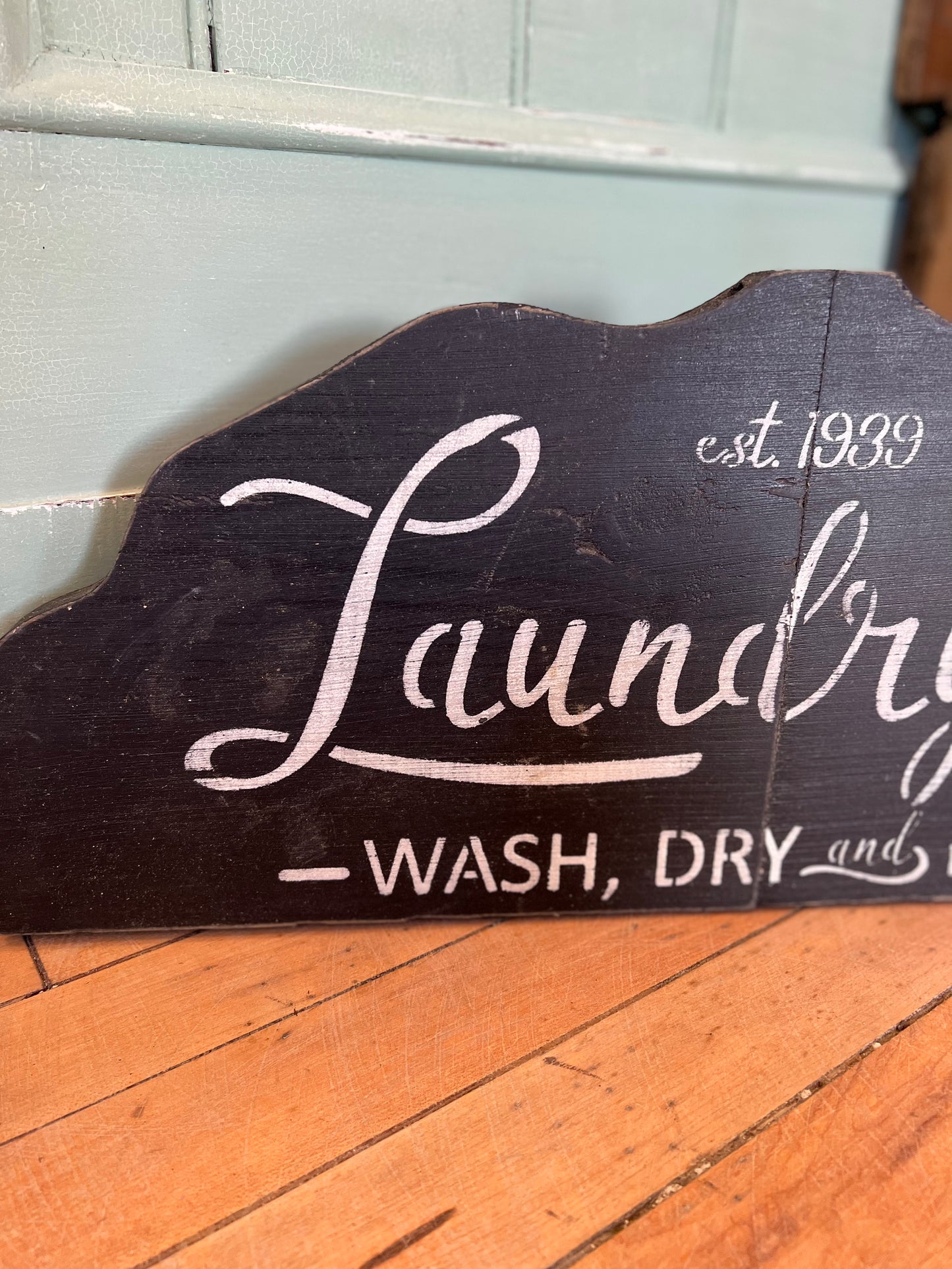 Hand Painted Laundry Sign