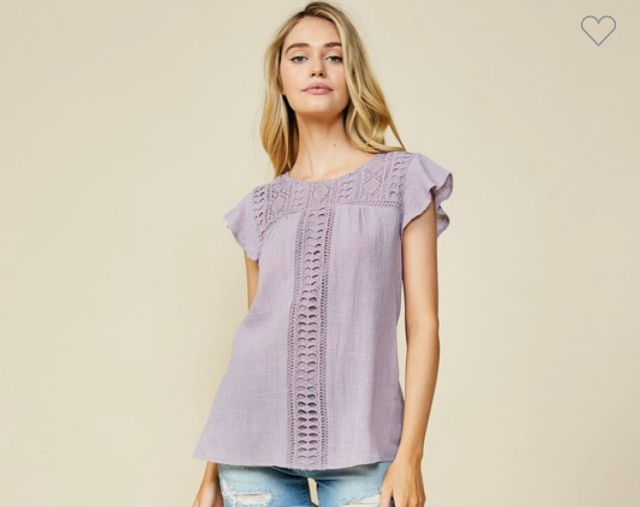 Violet Crochet Trim Top