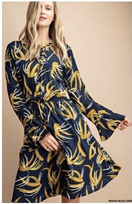 Indigo and Gold Dress - Small Indigo and Gold Dress - Small