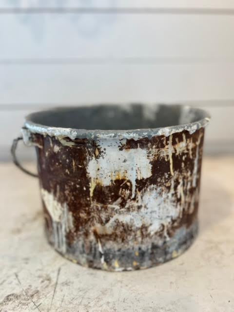 French oversized antique paint bucket