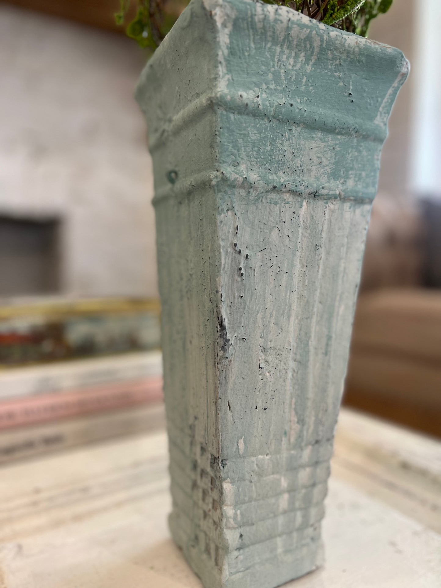 Hand Painted Square Vase