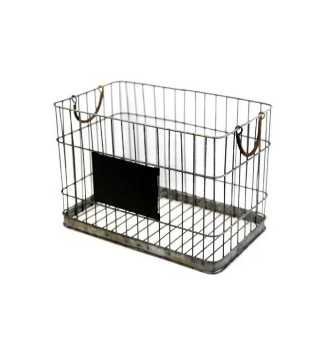 Large Wire Basket With Chalkboard Slate