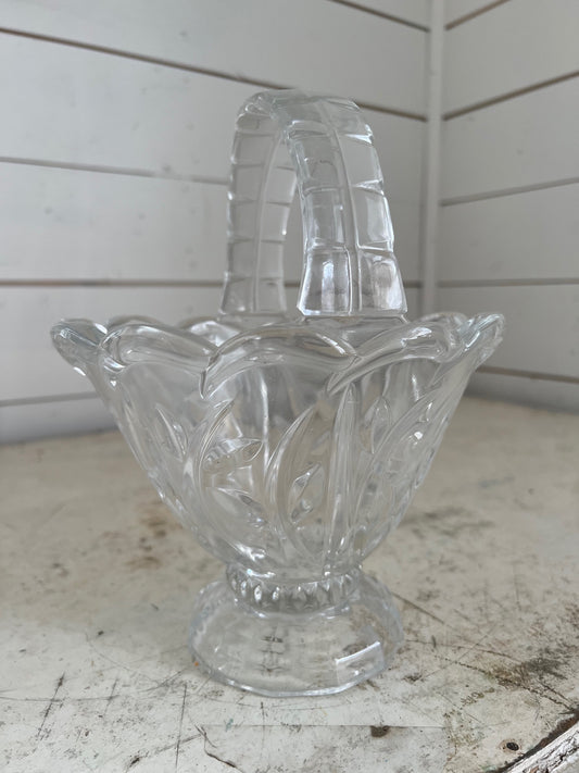 Vintage Glass  Bridal Basket