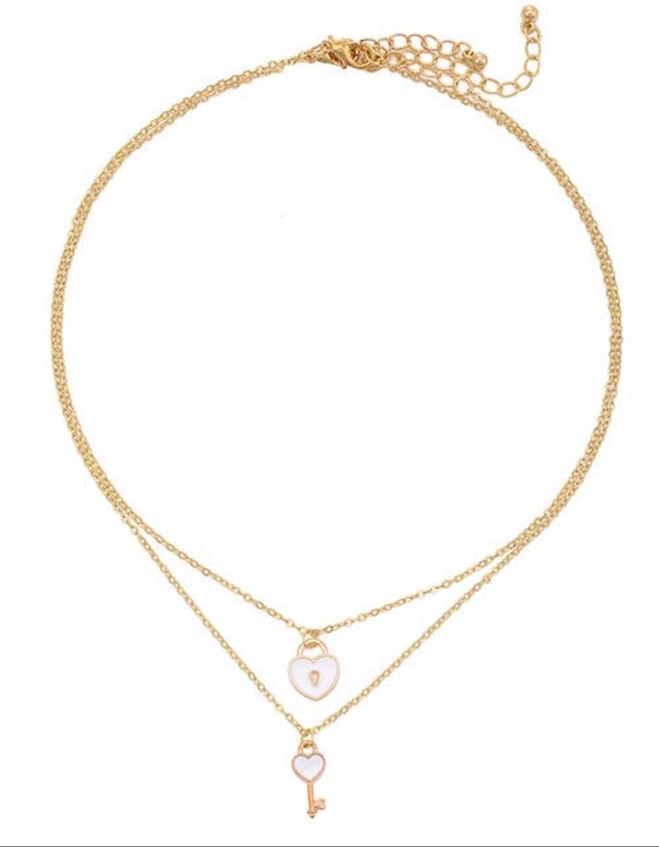 Double Chain Heart and Lock