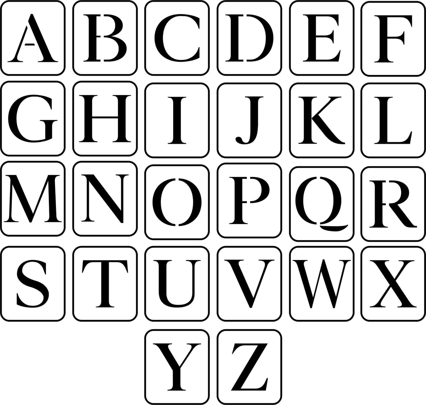 Uppercase Letters | JRV Stencils JRV Stencils