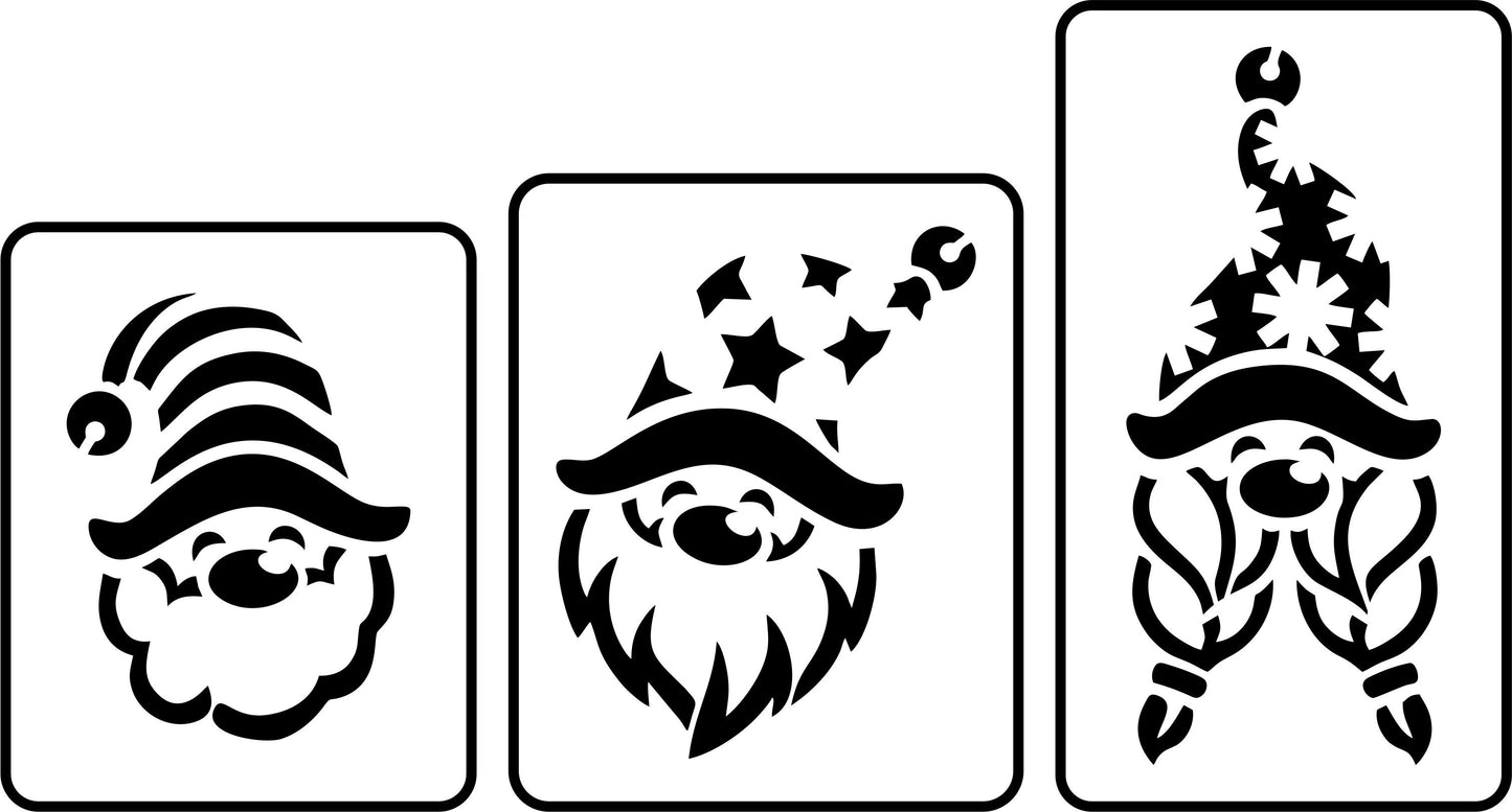 Set of 3 Christmas Gnomes | JRV Stencils