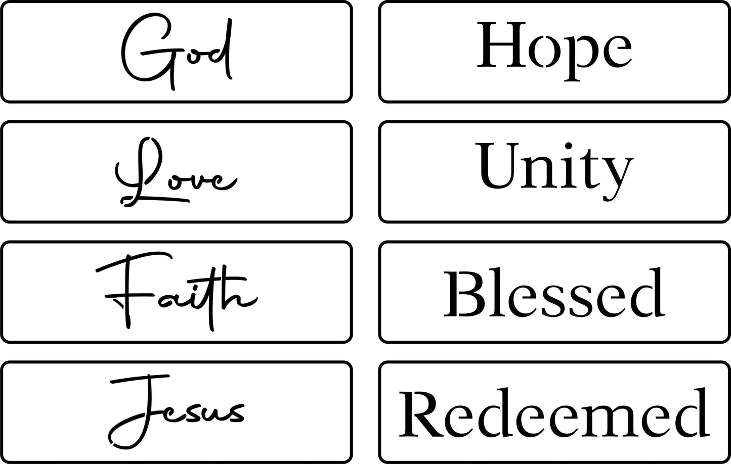Religious Words Pack | JRV Stencils
