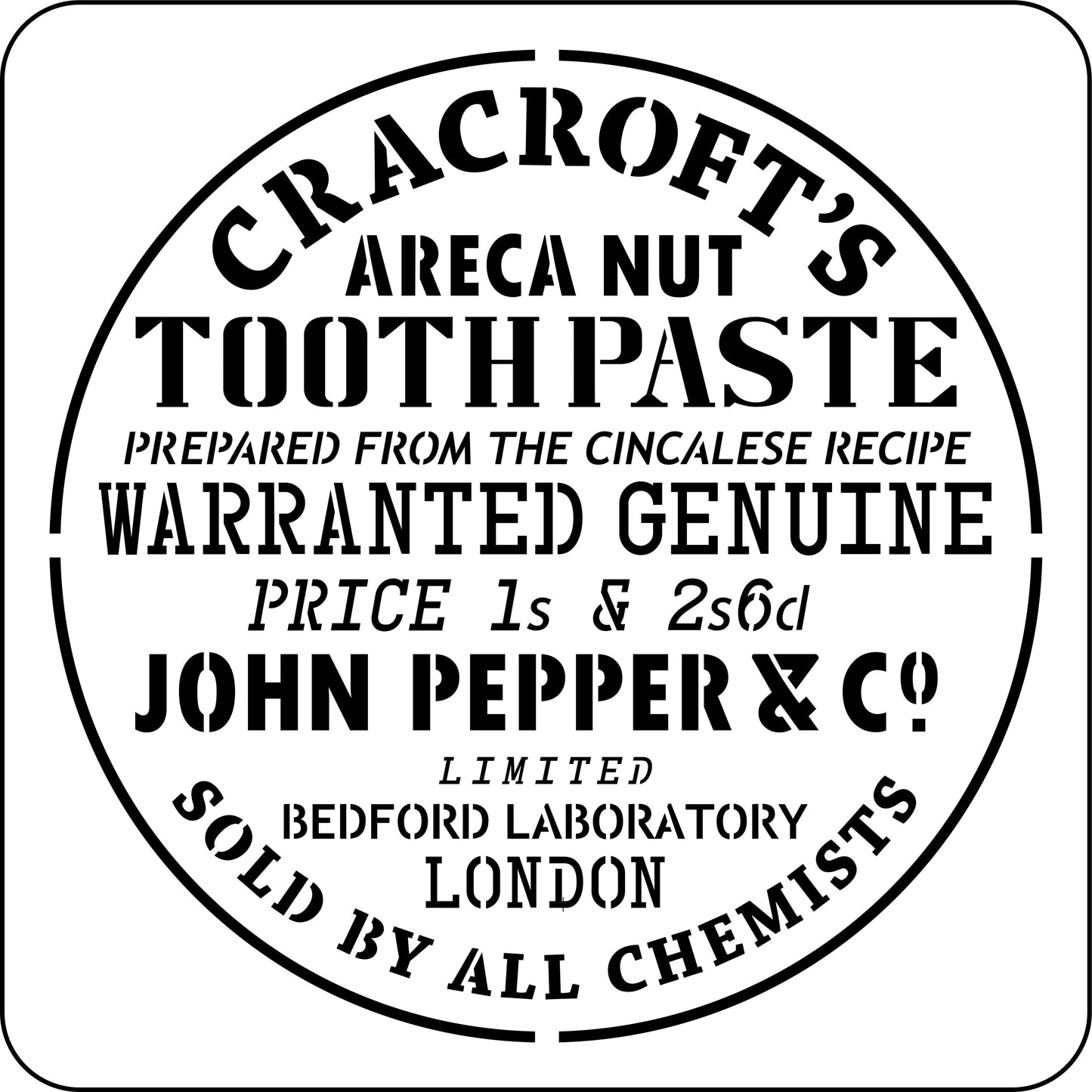 Vintage Toothpaste Label | JRV Stencils