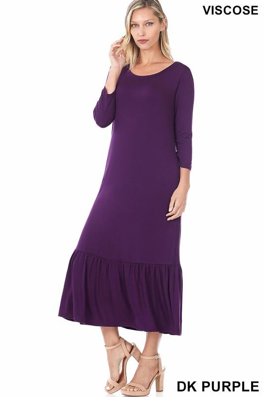 Ruffle Hem Dress With Pockets