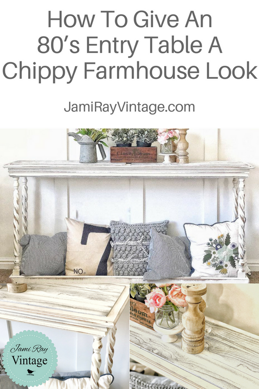 How To Give An 80’s Entry Table A Chippy Farmhouse Look | YouTube Video