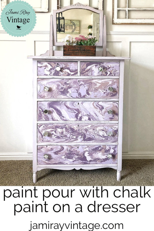 Paint Pour With Chalk Paint On A Dresser | YouTube Video
