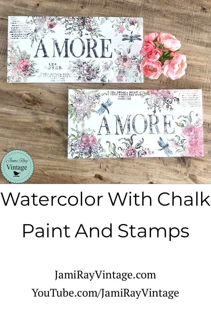 Watercolor with Chalk Paint and Stamps