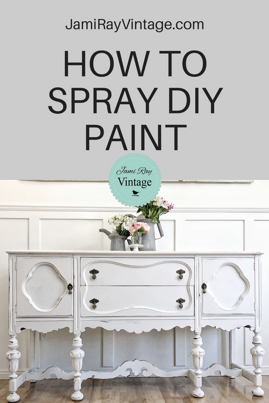 How To Spray DIY Paint | White Farmhouse Buffet Table | YouTube Video