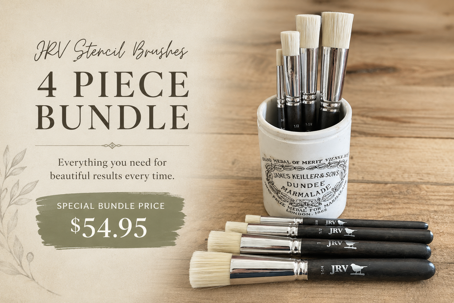 JRV Stencil Brush Bundle: The Best Brushes for Stenciling & DIY Projects
