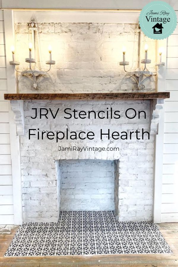 Using JRV Stencils On Fireplace Hearth Jami Ray Vintage