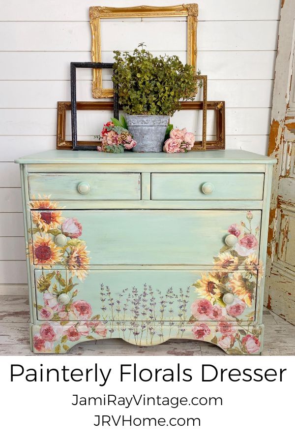 Painterly Florals Dresser Jami Ray Vintage