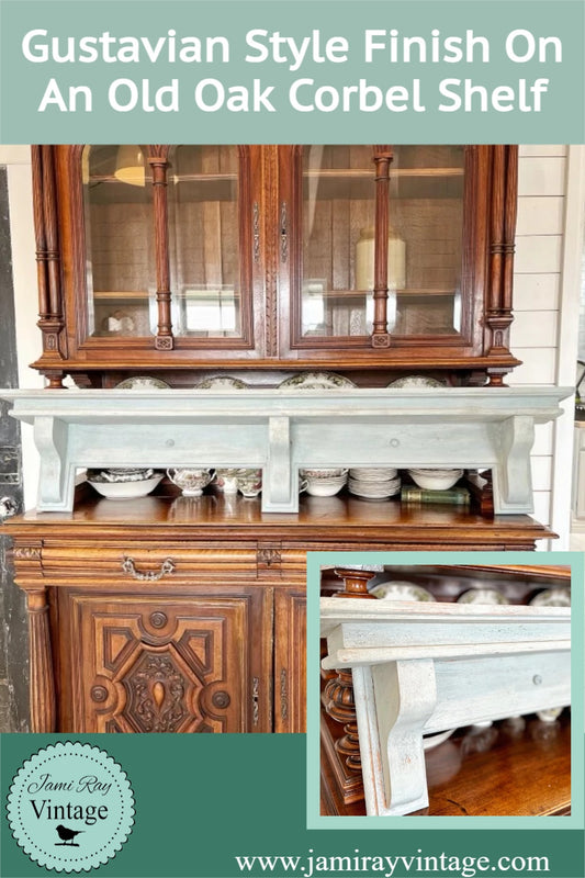 Gustavian Style Finish On An Old Oak Corbel Shelf