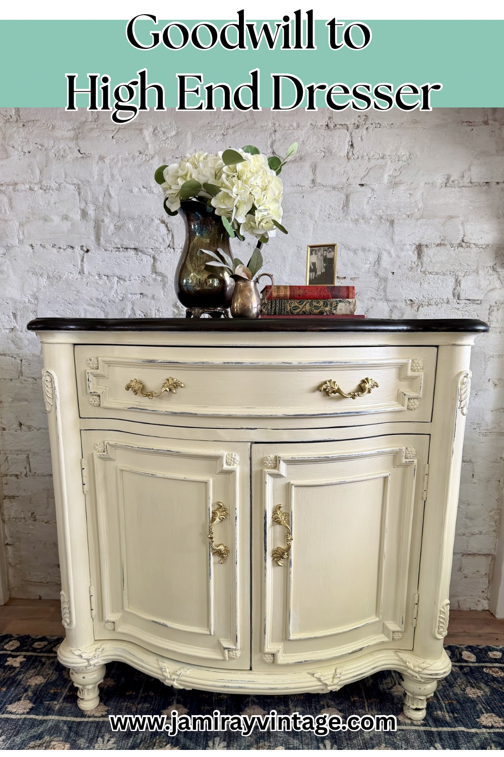 How to Paint a Goodwill Vintage Dresser with DIY Paint