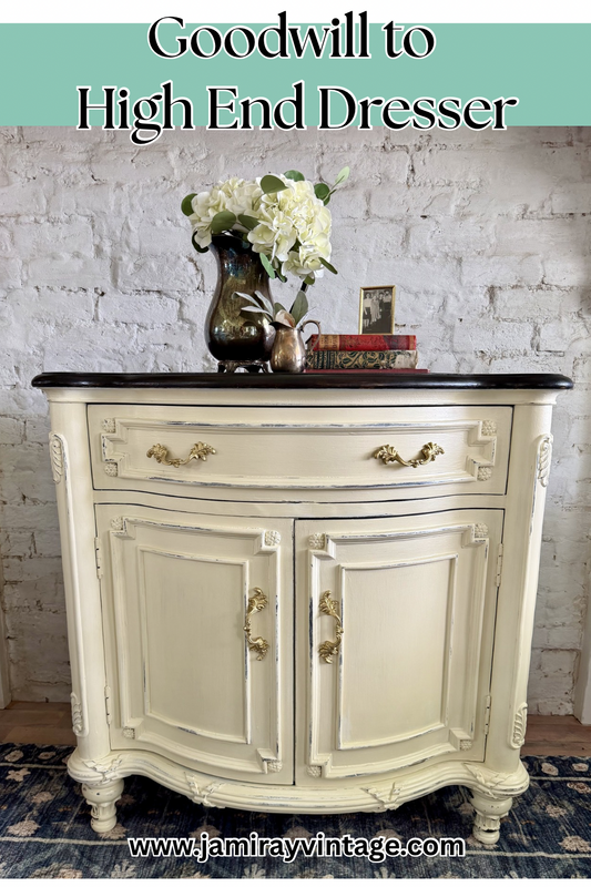 How to Paint a Goodwill Vintage Dresser with DIY Paint