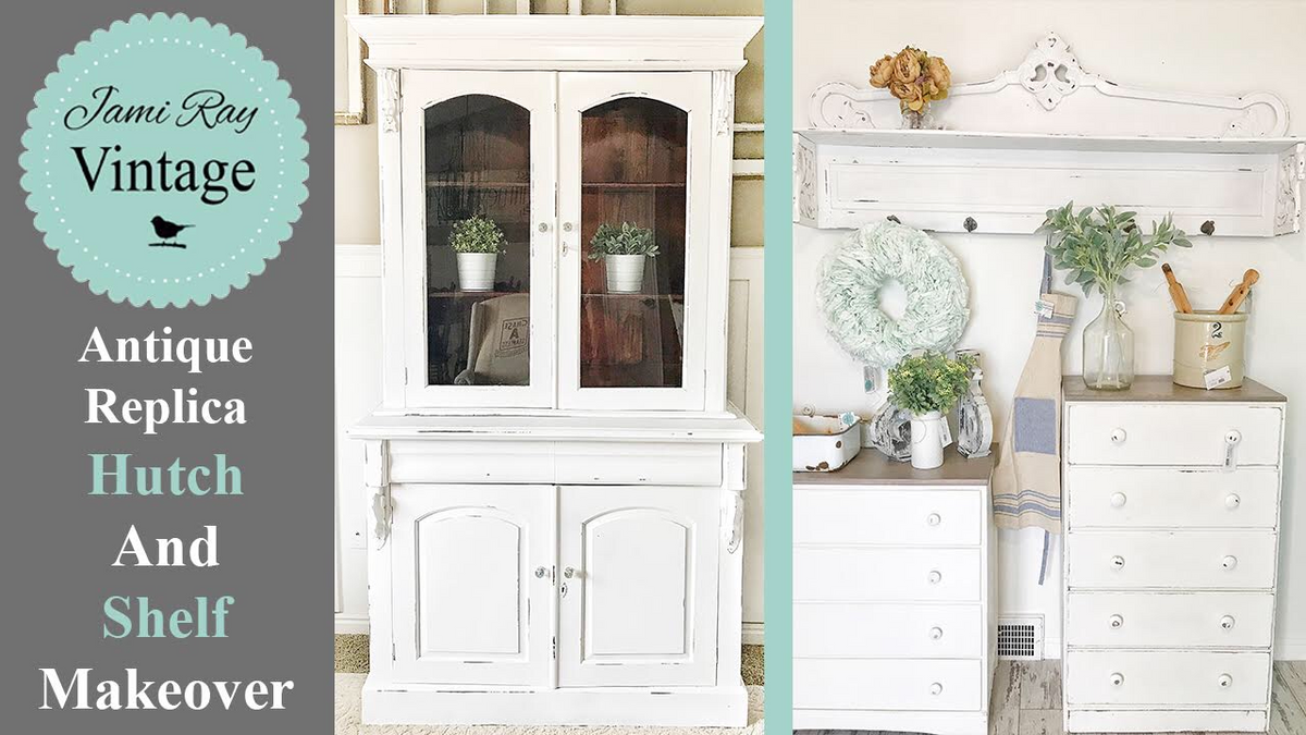 Antique Replica Hutch and Shelf Makeover | YouTube Video