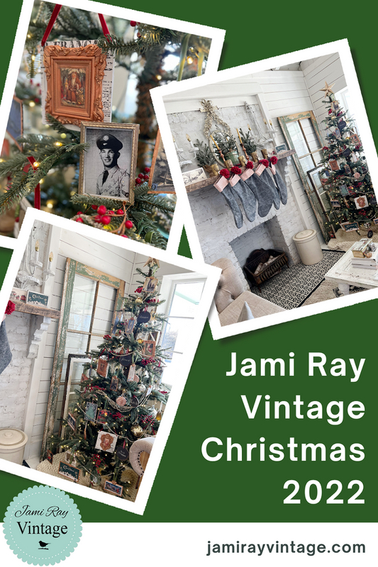 Jami Ray Vintage Christmas 2022 pictures of inside Christmas tree and Christmas decor