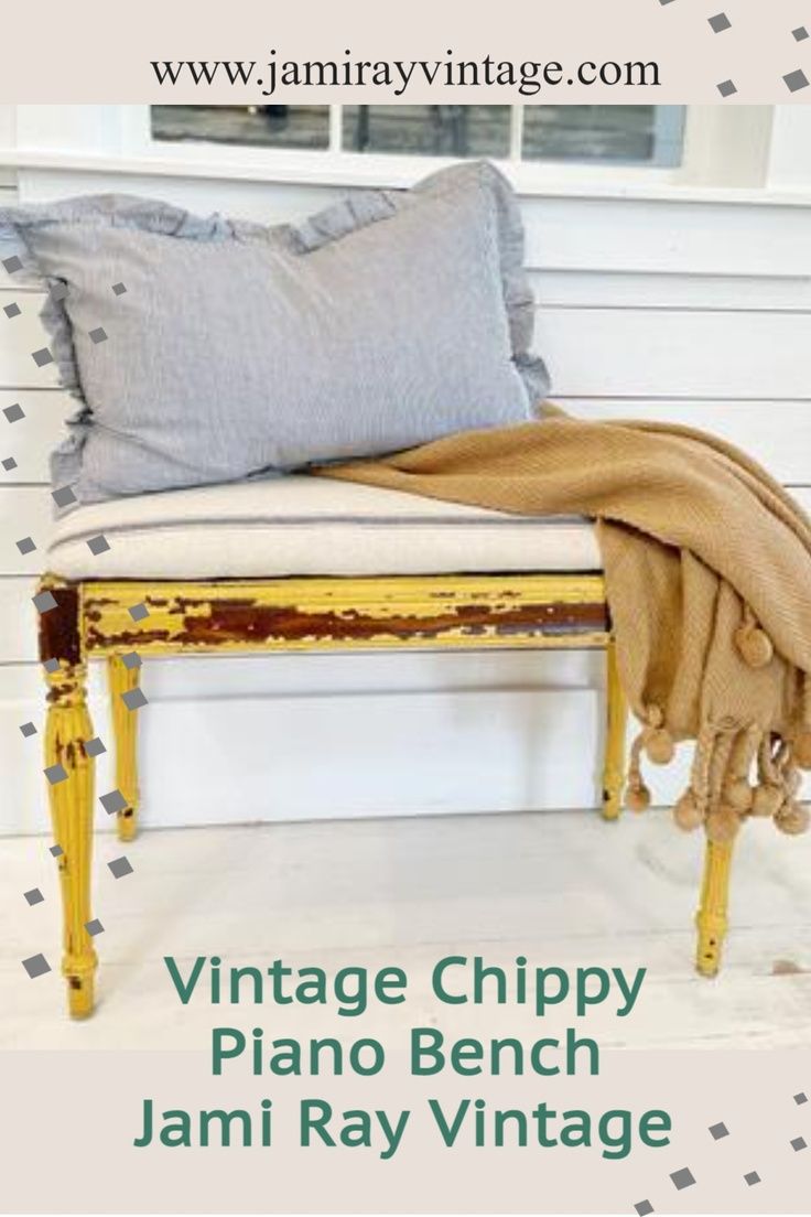 Vintage Chippy Piano Bench Jami Ray Vintage