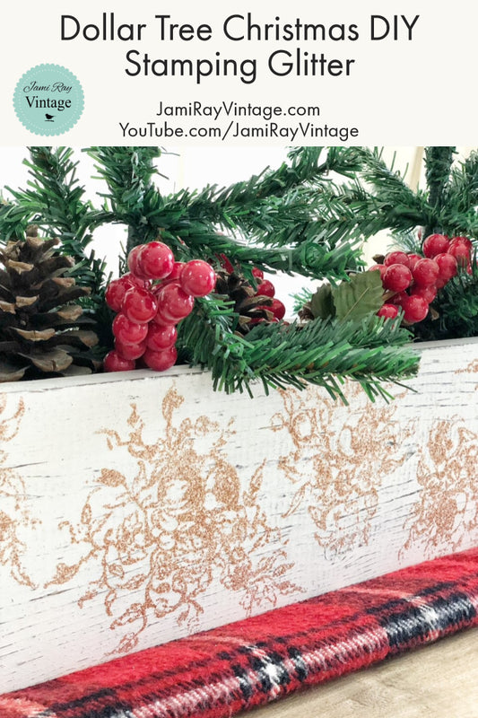 Dollar Tree Christmas DIY | Stamping Glitter
