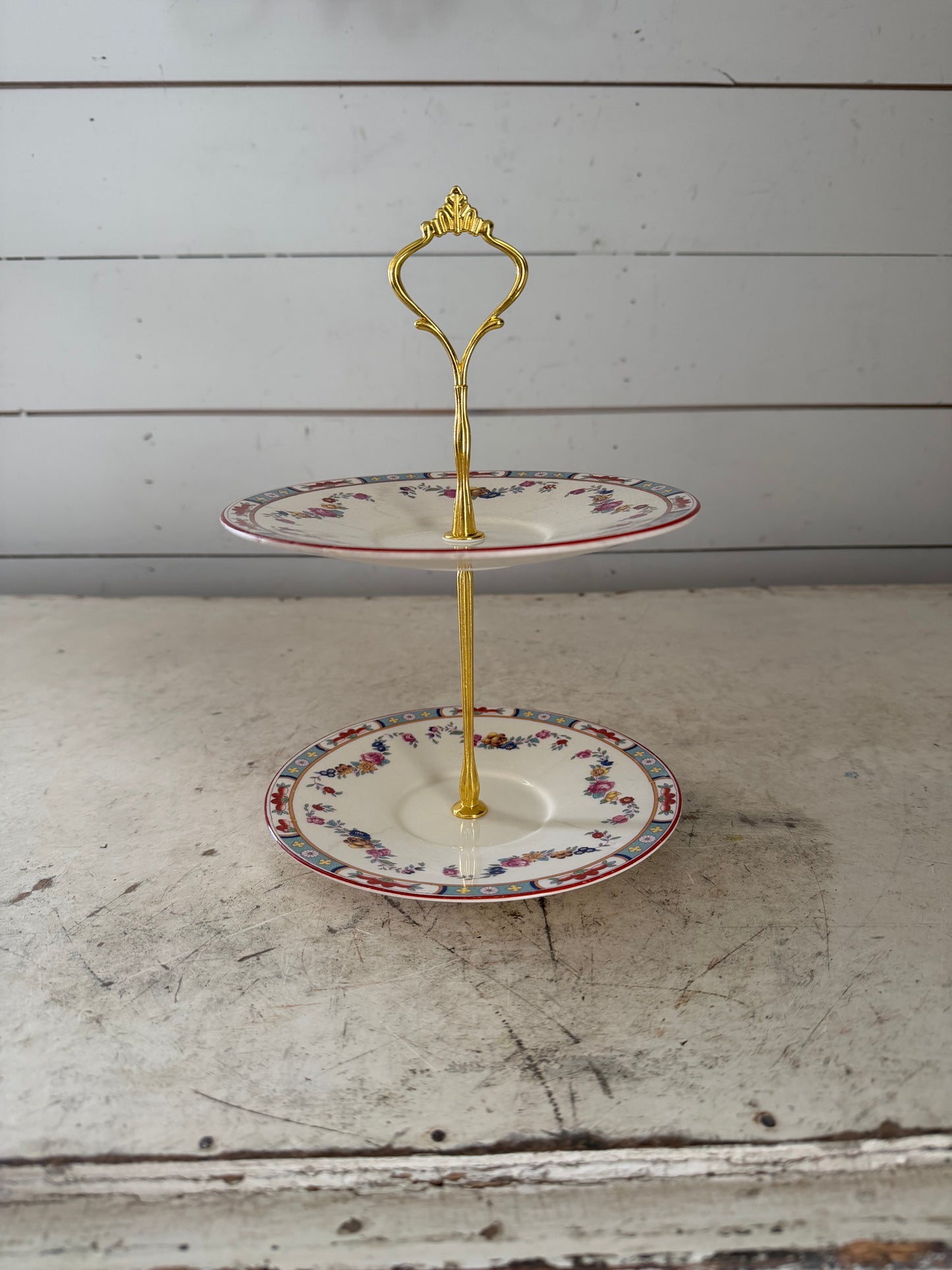 Handcrafted 2 Tiered Vintage plates
