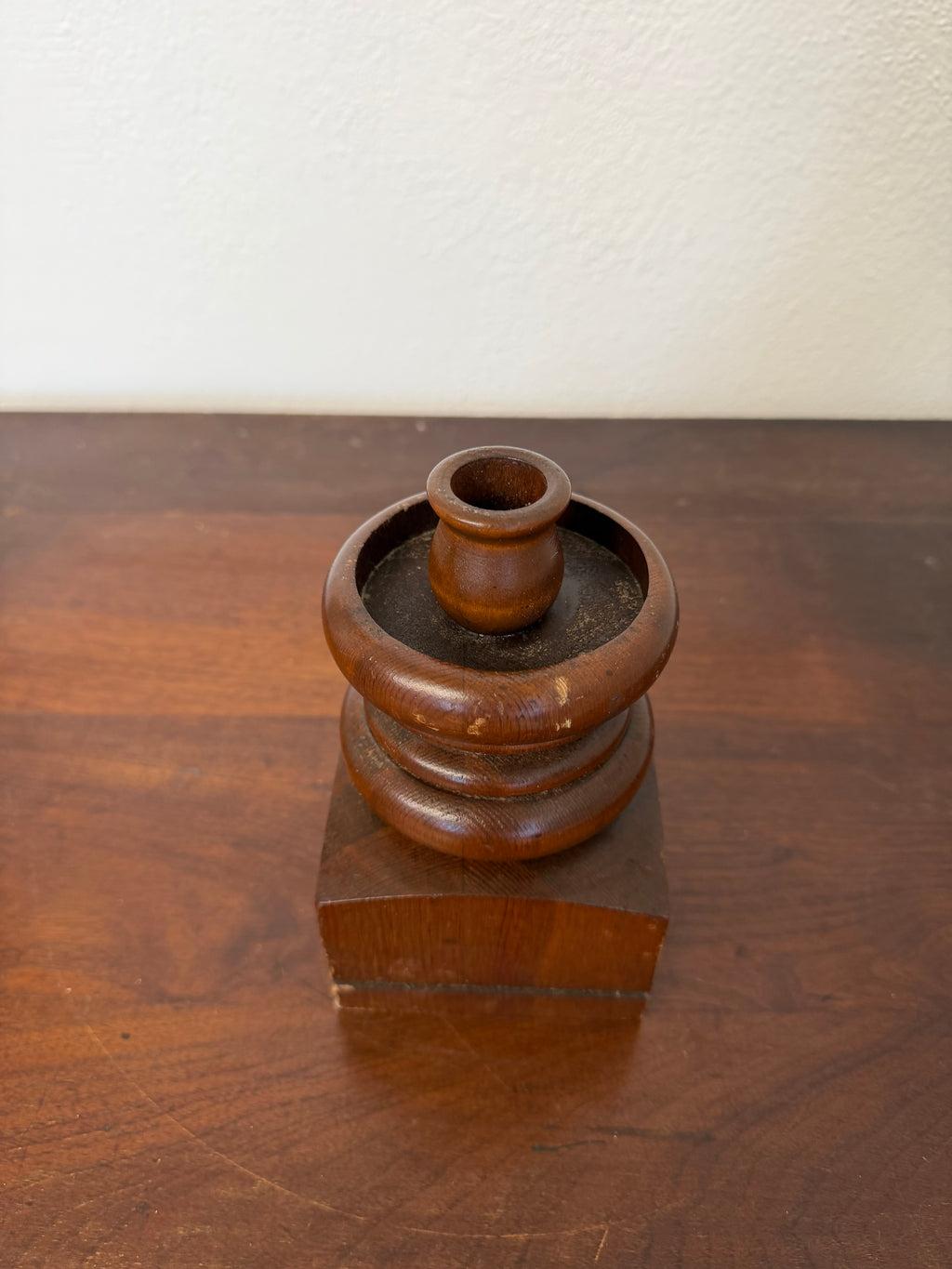 Vintage Hand Turned Wooden Candlestick