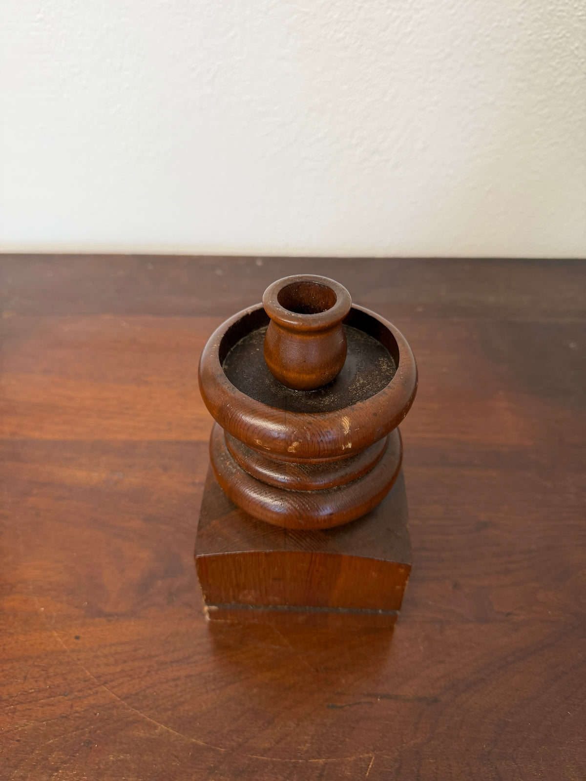Vintage Hand Turned Wooden Candlestick