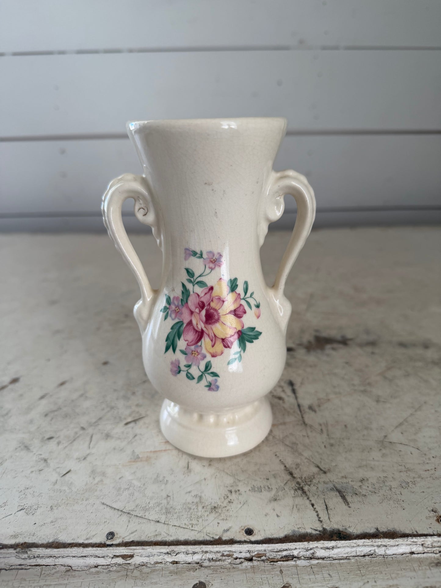 Royal Copley Ceramic Vase has crack